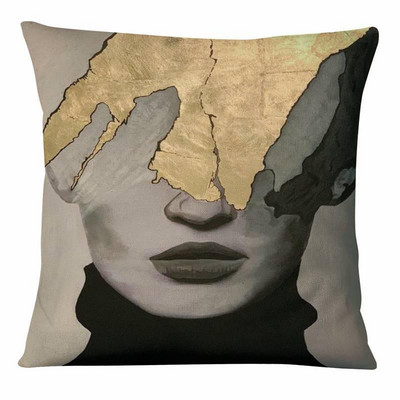 Dekoracija jastuka za dom Nova klasična ljepota Jastučnica s umjetničkim printom Retro zlatna folija Jastučići od lanene posteljine Ukrasni jastuk Almofadas