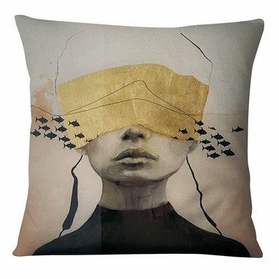 Dekoracija jastuka za dom Nova klasična ljepota Jastučnica s umjetničkim printom Retro zlatna folija Jastučići od lanene posteljine Ukrasni jastuk Almofadas
