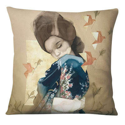 Dekoracija jastuka za dom Nova klasična ljepota Jastučnica s umjetničkim printom Retro zlatna folija Jastučići od lanene posteljine Ukrasni jastuk Almofadas