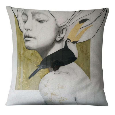 Dekoracija jastuka za dom Nova klasična ljepota Jastučnica s umjetničkim printom Retro zlatna folija Jastučići od lanene posteljine Ukrasni jastuk Almofadas