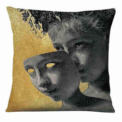 Dekoracija jastuka za dom Nova klasična ljepota Jastučnica s umjetničkim printom Retro zlatna folija Jastučići od lanene posteljine Ukrasni jastuk Almofadas