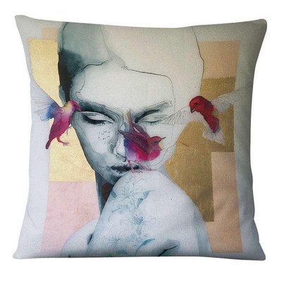 Dekoracija jastuka za dom Nova klasična ljepota Jastučnica s umjetničkim printom Retro zlatna folija Jastučići od lanene posteljine Ukrasni jastuk Almofadas