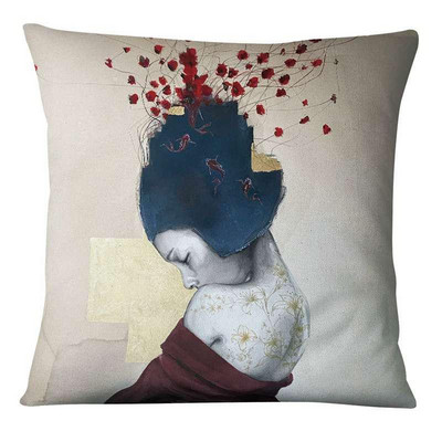 Dekoracija jastuka za dom Nova klasična ljepota Jastučnica s umjetničkim printom Retro zlatna folija Jastučići od lanene posteljine Ukrasni jastuk Almofadas