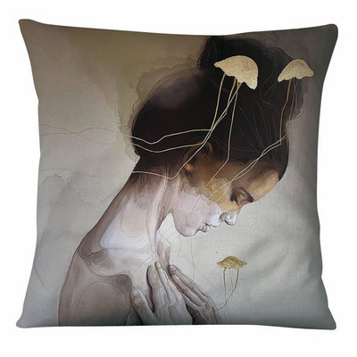 Dekoracija jastuka za dom Nova klasična ljepota Jastučnica s umjetničkim printom Retro zlatna folija Jastučići od lanene posteljine Ukrasni jastuk Almofadas