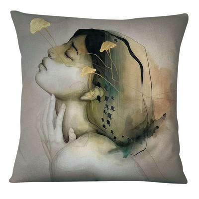 Dekoracija jastuka za dom Nova klasična ljepota Jastučnica s umjetničkim printom Retro zlatna folija Jastučići od lanene posteljine Ukrasni jastuk Almofadas