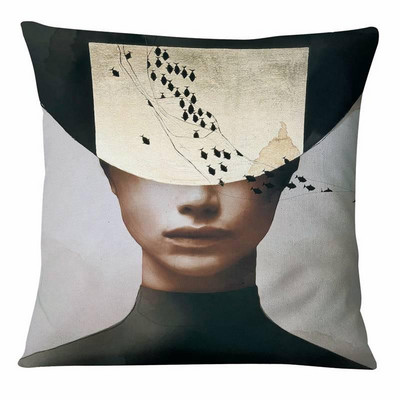 Dekoracija jastuka za dom Nova klasična ljepota Jastučnica s umjetničkim printom Retro zlatna folija Jastučići od lanene posteljine Ukrasni jastuk Almofadas