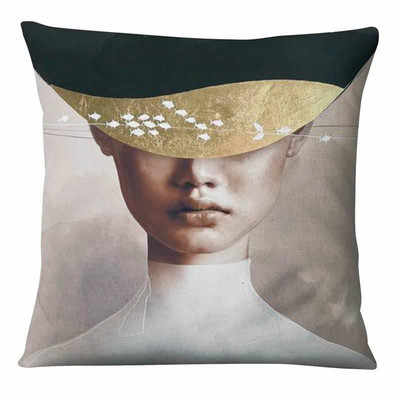 Dekoracija jastuka za dom Nova klasična ljepota Jastučnica s umjetničkim printom Retro zlatna folija Jastučići od lanene posteljine Ukrasni jastuk Almofadas