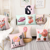 Nordijski dizajn Cvjetne mačke Umjetničke slike Jastučnice Dekoracije kućnih jastuka Jastuci za bacanje Almofadas Decorativas Para Sofa