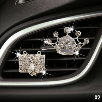 Crystal Diamond Crown Dodaci za automobile za djevojčice Torbica s dijamantima Kristalne visoke potpetice Osvježivač automobila Parfem Difuzor Rođendanski dar
