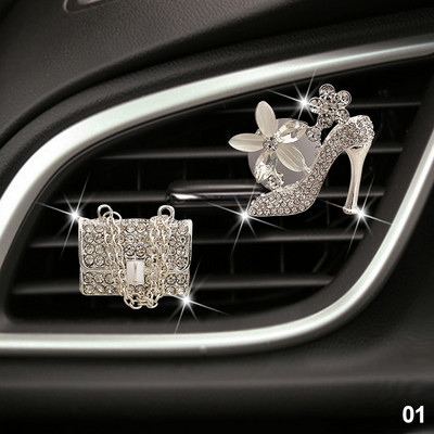 Crystal Diamond Crown Dodaci za automobile za djevojčice Torbica s dijamantima Kristalne visoke potpetice Osvježivač automobila Parfem Difuzor Rođendanski dar