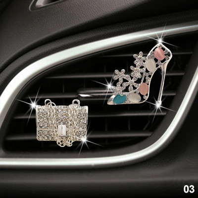 Crystal Diamond Crown Dodaci za automobile za djevojčice Torbica s dijamantima Kristalne visoke potpetice Osvježivač automobila Parfem Difuzor Rođendanski dar