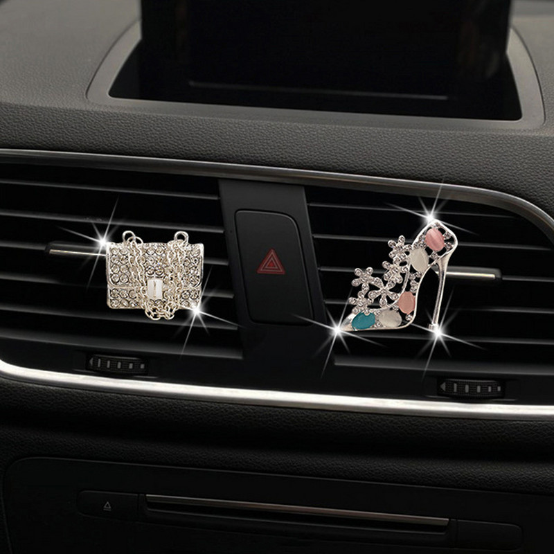 Crystal Diamond Crown Dodaci za automobile za djevojčice Torbica s dijamantima Kristalne visoke potpetice Osvježivač automobila Parfem Difuzor Rođendanski dar