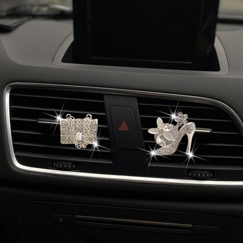 Crystal Diamond Crown Dodaci za automobile za djevojčice Torbica s dijamantima Kristalne visoke potpetice Osvježivač automobila Parfem Difuzor Rođendanski dar