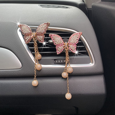 Osvježivač zraka u autu Air Outlet Conditioning Moderan Rhinestone Borboleta Perfume Clip Ženski Auto motiv Dodaci za interijer