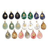 4 komada prirodnog kamena od nehrđajućeg čelika, privjesci u obliku suze, dragi kamen, privjesci u obliku kapi vode za DIY ogrlice, perle za izradu nakita