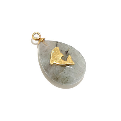 4 komada prirodnog kamena od nehrđajućeg čelika, privjesci u obliku suze, dragi kamen, privjesci u obliku kapi vode za DIY ogrlice, perle za izradu nakita