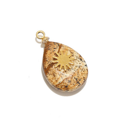 4 komada prirodnog kamena od nehrđajućeg čelika, privjesci u obliku suze, dragi kamen, privjesci u obliku kapi vode za DIY ogrlice, perle za izradu nakita