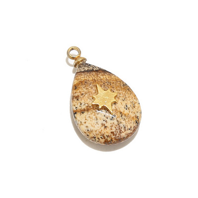 4 komada prirodnog kamena od nehrđajućeg čelika, privjesci u obliku suze, dragi kamen, privjesci u obliku kapi vode za DIY ogrlice, perle za izradu nakita