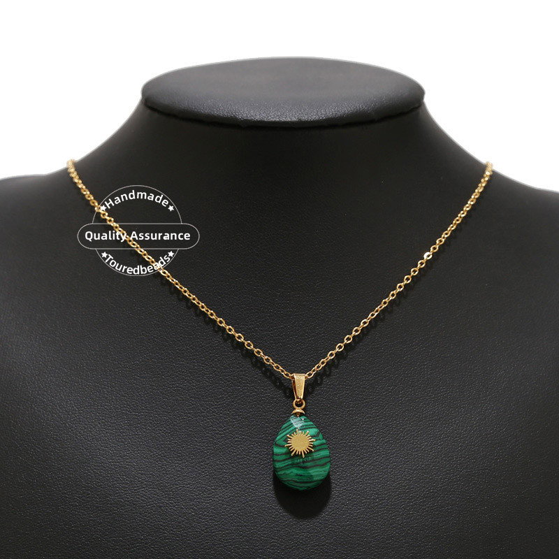 4 komada prirodnog kamena od nehrđajućeg čelika, privjesci u obliku suze, dragi kamen, privjesci u obliku kapi vode za DIY ogrlice, perle za izradu nakita