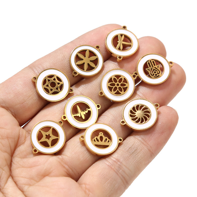 5 kom od nehrđajućeg čelika 1,5 mm zvjezdasti konektori za privjeske zlatne emajlirane karike privjesci perle za izradu nakita ogrlice narukvice