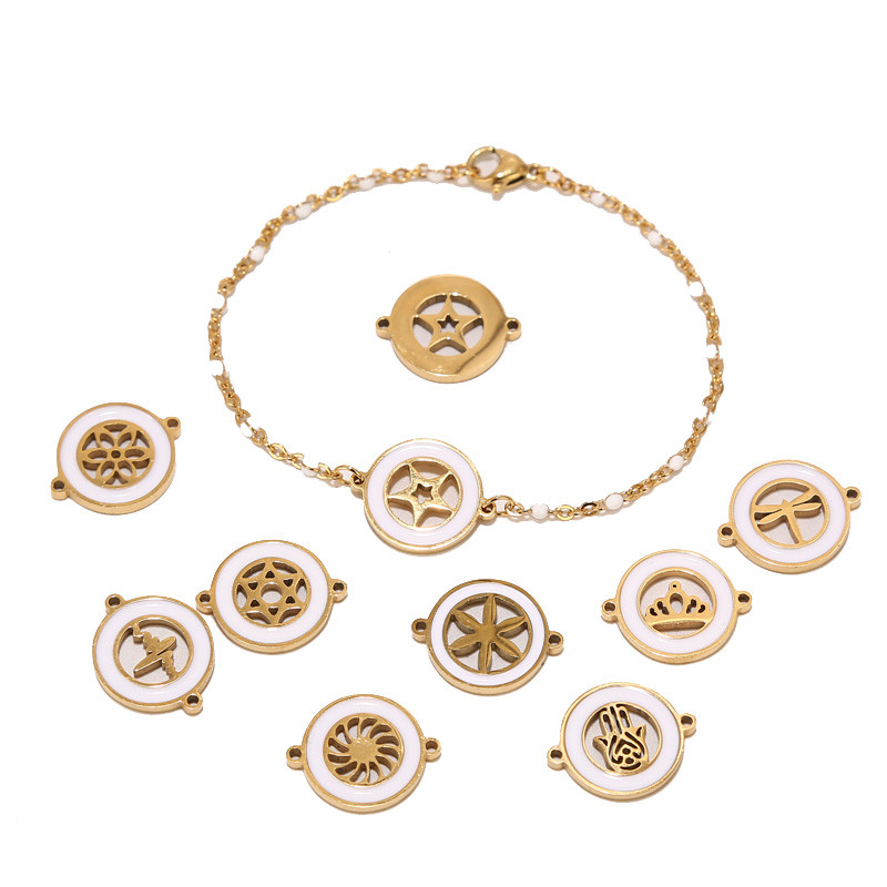 5 kom od nehrđajućeg čelika 1,5 mm zvjezdasti konektori za privjeske zlatne emajlirane karike privjesci perle za izradu nakita ogrlice narukvice