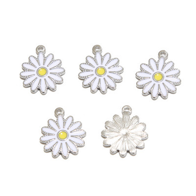 5 komada nehrđajućeg čelika emajl plavo bijelo ružičasto suncokret šarm privjesci za ogrlicu zlatna tratinčica DIY narukvica konektori nalazi