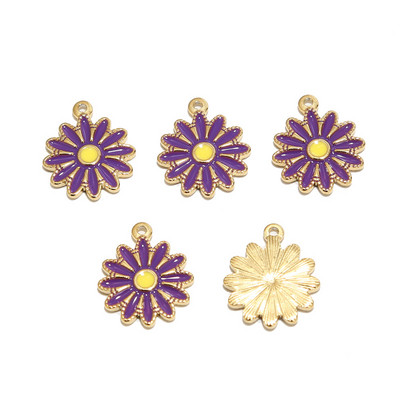 5 komada nehrđajućeg čelika emajl plavo bijelo ružičasto suncokret šarm privjesci za ogrlicu zlatna tratinčica DIY narukvica konektori nalazi