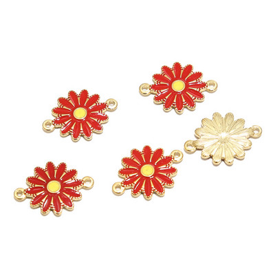 5 komada nehrđajućeg čelika emajl plavo bijelo ružičasto suncokret šarm privjesci za ogrlicu zlatna tratinčica DIY narukvica konektori nalazi