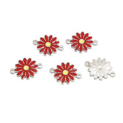 5 komada nehrđajućeg čelika emajl plavo bijelo ružičasto suncokret šarm privjesci za ogrlicu zlatna tratinčica DIY narukvica konektori nalazi
