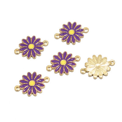 5 komada nehrđajućeg čelika emajl plavo bijelo ružičasto suncokret šarm privjesci za ogrlicu zlatna tratinčica DIY narukvica konektori nalazi