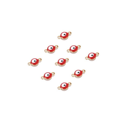 20PCS konektori za privjeske Nehrđajući čelik Zlatni emajl Evil Eyes Privjesci Konektor za narukvicu Gležanj Nakit DIY Izrada rukotvorina