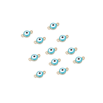 20PCS konektori za privjeske Nehrđajući čelik Zlatni emajl Evil Eyes Privjesci Konektor za narukvicu Gležanj Nakit DIY Izrada rukotvorina