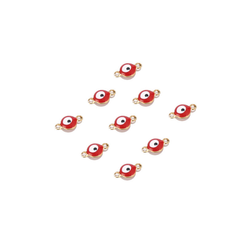 20PCS konektori za privjeske Nehrđajući čelik Zlatni emajl Evil Eyes Privjesci Konektor za narukvicu Gležanj Nakit DIY Izrada rukotvorina