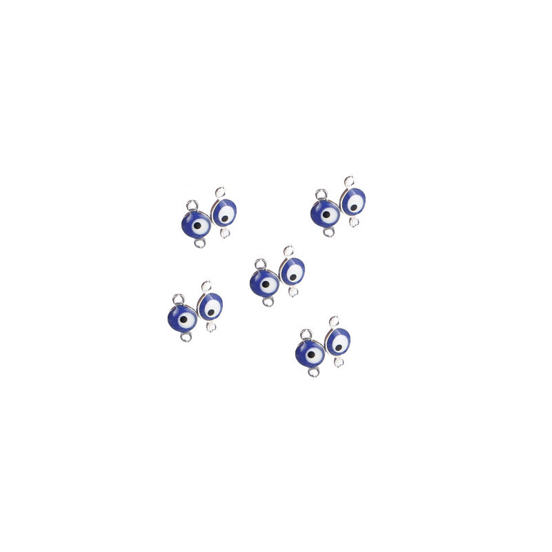 20PCS konektori za privjeske Nehrđajući čelik Zlatni emajl Evil Eyes Privjesci Konektor za narukvicu Gležanj Nakit DIY Izrada rukotvorina