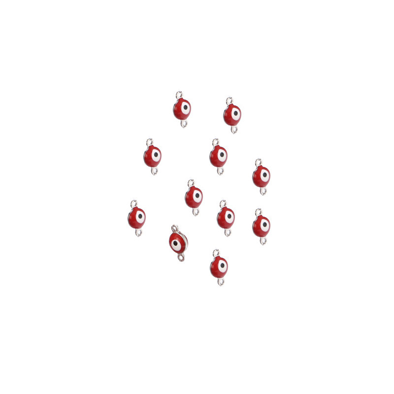 20PCS konektori za privjeske Nehrđajući čelik Zlatni emajl Evil Eyes Privjesci Konektor za narukvicu Gležanj Nakit DIY Izrada rukotvorina