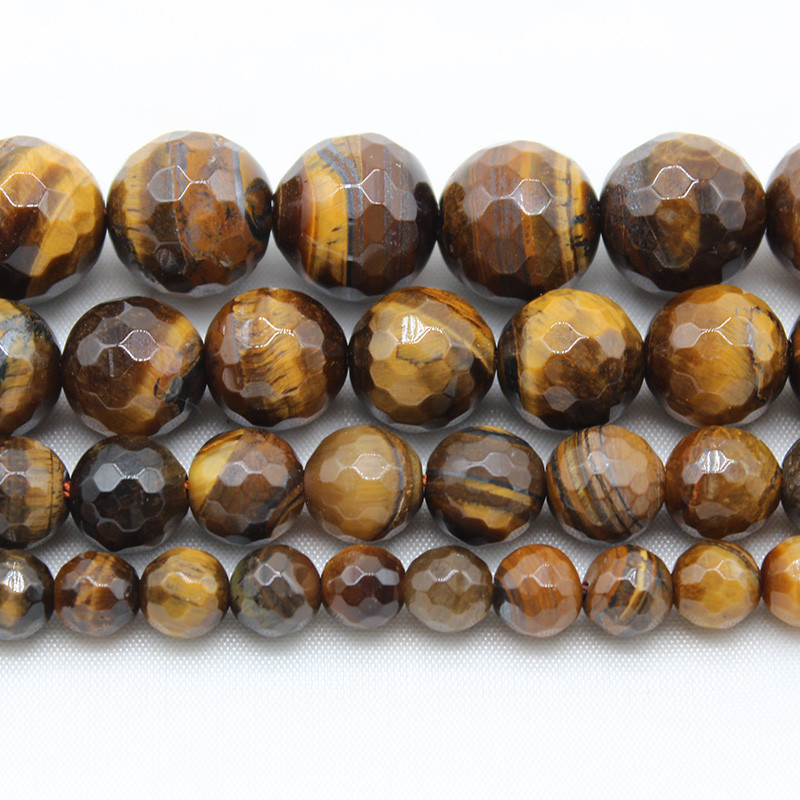Prirodno fasetirano žuto tigrovo oko kamen okrugle labave perle za izradu nakita DIY narukvica ogrlica 6 8 10 MM Veličina 15"
