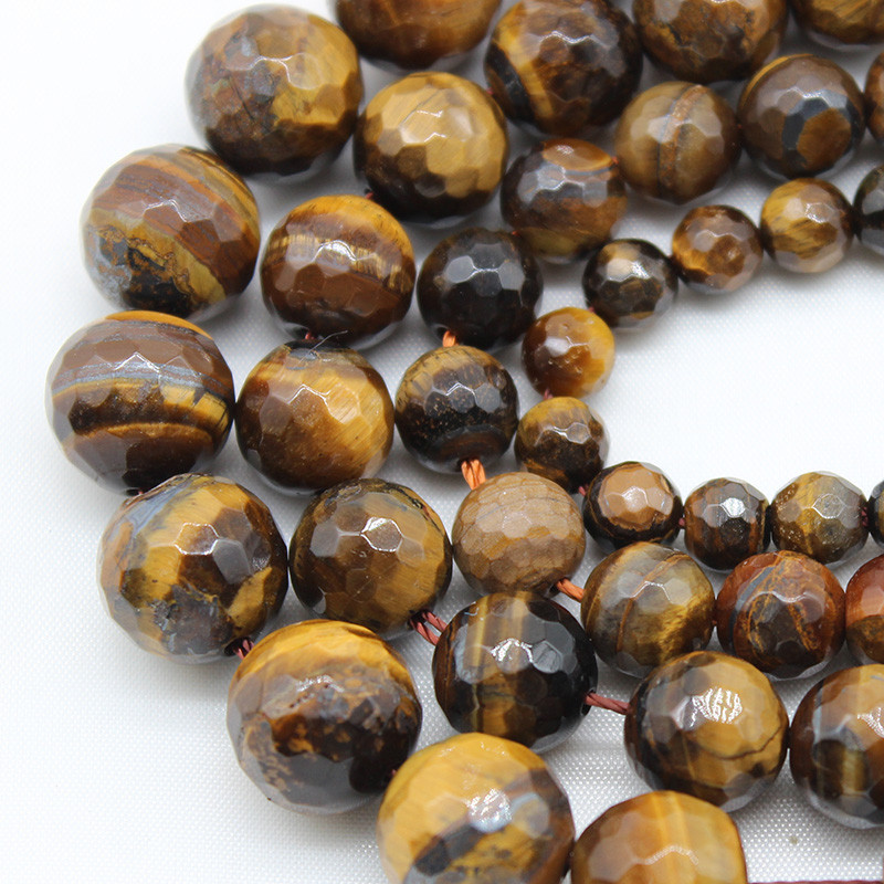 Prirodno fasetirano žuto tigrovo oko kamen okrugle labave perle za izradu nakita DIY narukvica ogrlica 6 8 10 MM Veličina 15"