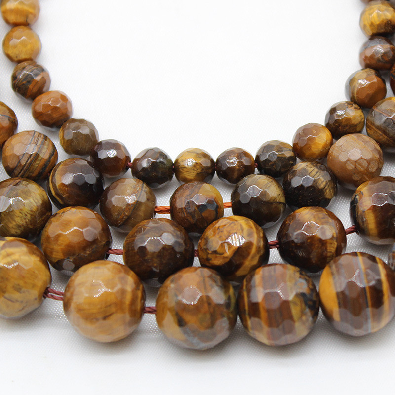 Prirodno fasetirano žuto tigrovo oko kamen okrugle labave perle za izradu nakita DIY narukvica ogrlica 6 8 10 MM Veličina 15"