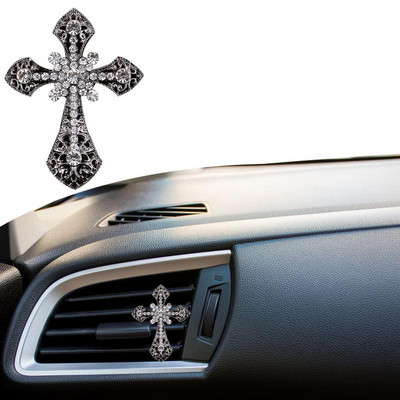 Άρωμα αυτοκινήτου Αποσμητικό αέρα Bling Cross Car Vent Clips Auto αποσμητικά αέρα Κλιπ εξαερισμού για γυναίκες Διαχύτης αρώματος εσωτερικού αυτοκινήτου