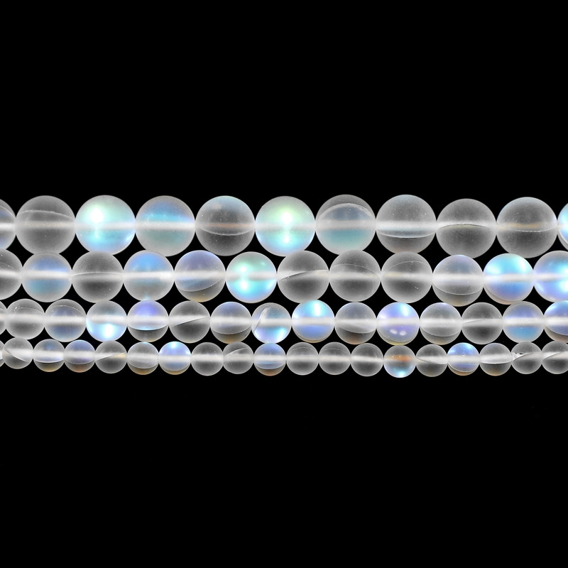 Višebojni mat mjesečev kamen, austrijsko kristalno staklo, okrugle labave perle 6/8/10/12 mm 15 inča za izradu nakita, DIY, ogrlica, narukvica