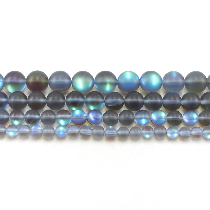 Višebojni mat mjesečev kamen, austrijsko kristalno staklo, okrugle labave perle 6/8/10/12 mm 15 inča za izradu nakita, DIY, ogrlica, narukvica