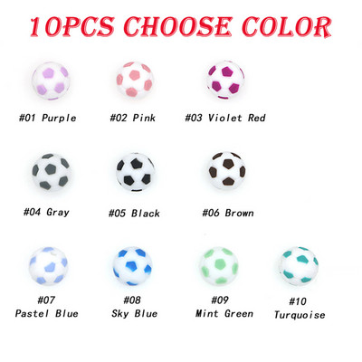 10Pcs Food Grade 15MM Nogometne silikonske perle Nogometne bez BPA za kopče za dudu DIY igračke za zubiće Pokloni Silikonska perla