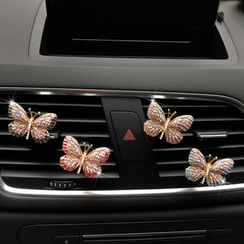 Rhinestone Butterfly Car Perfume Diamond Colorful Butterfly Car Αποσμητικό Κλιπ Άρωμα Αυτοκινήτου Αξεσουάρ Εσωτερικού