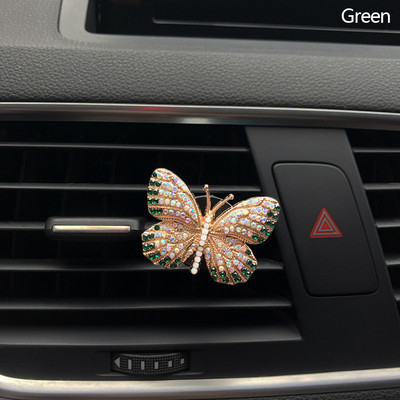 Rhinestone Butterfly autós parfüm gyémánt színes pillangó autós légfrissítő parfüm klip autó dekorációs kiegészítők belső tér