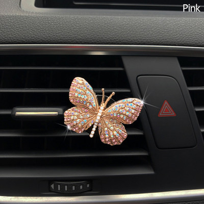 Rhinestone Butterfly autós parfüm gyémánt színes pillangó autós légfrissítő parfüm klip autó dekorációs kiegészítők belső tér