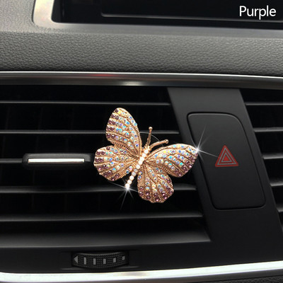Rhinestone Butterfly autós parfüm gyémánt színes pillangó autós légfrissítő parfüm klip autó dekorációs kiegészítők belső tér