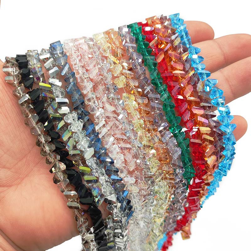 8 mm 90 komada Tetraedarski trokut Austrijski kristalni privjesci Staklene labave perle za nakit Ogrlice Narukvice Izrada DIY dodataka
