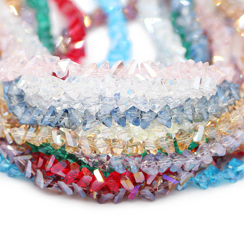 8 mm 90 komada Tetraedarski trokut Austrijski kristalni privjesci Staklene labave perle za nakit Ogrlice Narukvice Izrada DIY dodataka