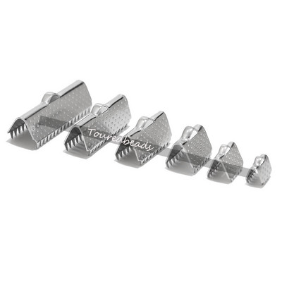 20 komada zlatne vrpce od nehrđajućeg čelika s teksturom kopče stezaljke kabela naborane završne kapice vrha konektora narukvice sa zubima 6 VELIČINA