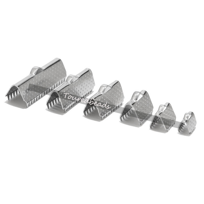 20 komada zlatne vrpce od nehrđajućeg čelika s teksturom kopče stezaljke kabela naborane završne kapice vrha konektora narukvice sa zubima 6 VELIČINA